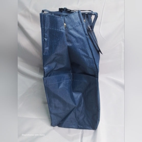 Nwt JM New York BLUE Denim Jean Large Beach / Shopper Tote Shoulder Bag - Picture 3 of 7